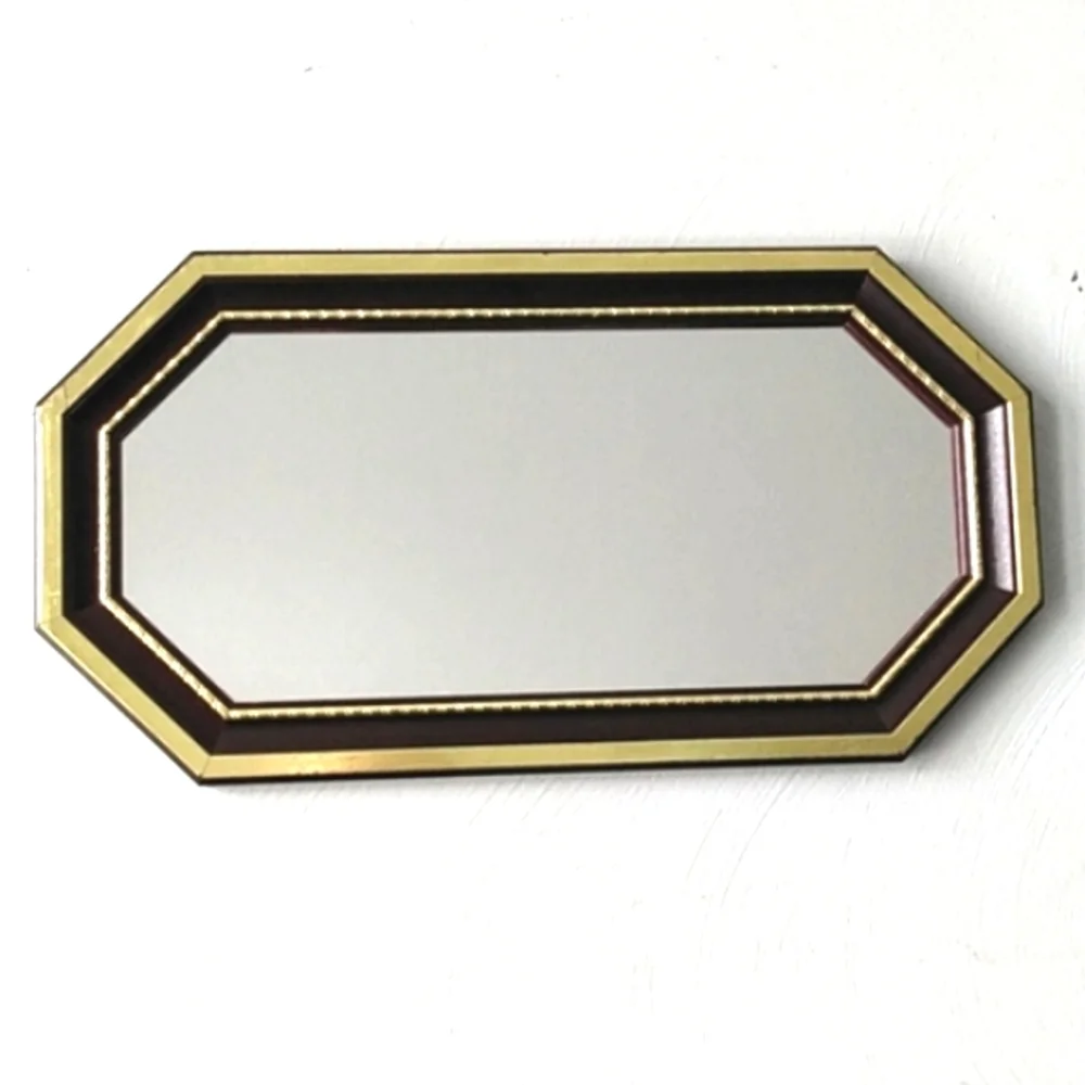 Home Interiors Octagon Mahogany gold accents mirror